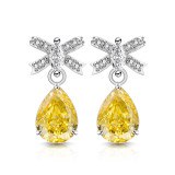 Colored Gemstone Ice Flower Cut Butterfly Knot Earnail Inlay Sparkling Papalacha High Carbon Diamond Pear shaped Earaccessory