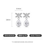 Colored Gemstone Ice Flower Cut Butterfly Knot Earnail Inlay Sparkling Papalacha High Carbon Diamond Pear shaped Earaccessory