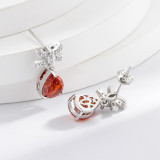 Colored Gemstone Ice Flower Cut Butterfly Knot Earnail Inlay Sparkling Papalacha High Carbon Diamond Pear shaped Earaccessory