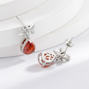 Colored Gemstone Ice Flower Cut Butterfly Knot Earnail Inlay Sparkling Papalacha High Carbon Diamond Pear shaped Earaccessory