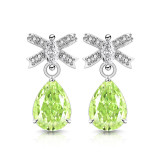 Colored Gemstone Ice Flower Cut Butterfly Knot Earnail Inlay Sparkling Papalacha High Carbon Diamond Pear shaped Earaccessory