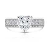Ice Flower Cut Color Treasure Love Ring Set with Super Flash High Carbon Diamond Papalacha Ring