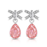 Colored Gemstone Ice Flower Cut Butterfly Knot Earnail Inlay Sparkling Papalacha High Carbon Diamond Pear shaped Earaccessory