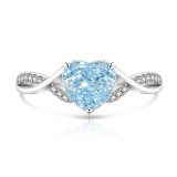 Colored Gemstone Ice Flower Cut Love Ring Super Flash Papalacha High Carbon Diamond Heart Ring