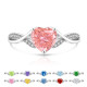 Colored Gemstone Ice Flower Cut Love Ring Super Flash Papalacha High Carbon Diamond Heart Ring
