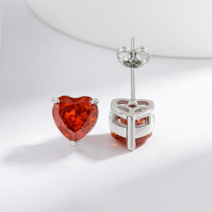 Colored Gemstone Ice Flower Cut Love Earnail Inlaid Explosive High Carbon Diamond Papalacha Earrings