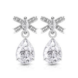 Colored Gemstone Ice Flower Cut Butterfly Knot Earnail Inlay Sparkling Papalacha High Carbon Diamond Pear shaped Earaccessory
