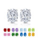 Colored Gemstone Ice Flower Cut Pigeon Egg Earnail Inlaid with Super Flash High Carbon Diamond Ear Jewelry