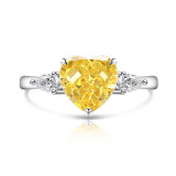 Colored Gemstone Ice Flower Diamond Love Ring Female Inlaid High Carbon Diamond Ring