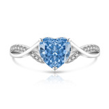 Colored Gemstone Ice Flower Cut Love Ring Super Flash Papalacha High Carbon Diamond Heart Ring