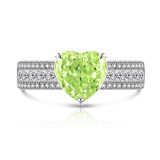 Ice Flower Cut Color Treasure Love Ring Set with Super Flash High Carbon Diamond Papalacha Ring