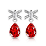 Colored Gemstone Ice Flower Cut Butterfly Knot Earnail Inlay Sparkling Papalacha High Carbon Diamond Pear shaped Earaccessory