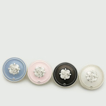 Flower Pearl rose  rhinestone Metal 20MM Snap buttons