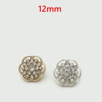 12mm  Snap buttons Flower Pearl rose  rhinestone Metal
