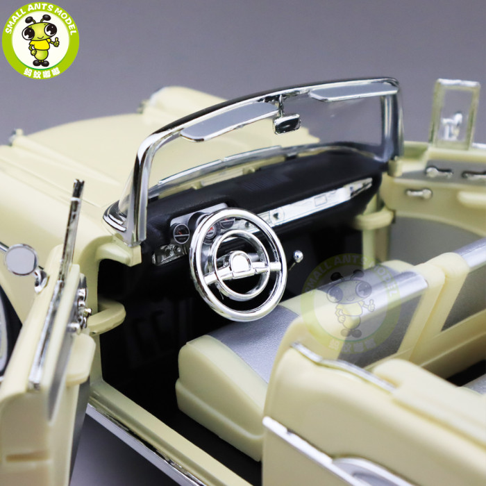 1/18 1957 Chevrolet BEL AIR Convertible Road Signature Diecast Model Car Toys Boys Girls Gift Yellow