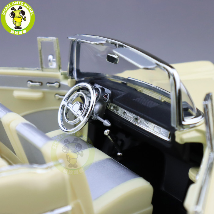 1/18 1957 Chevrolet BEL AIR Convertible Road Signature Diecast Model Car Toys Boys Girls Gift Yellow