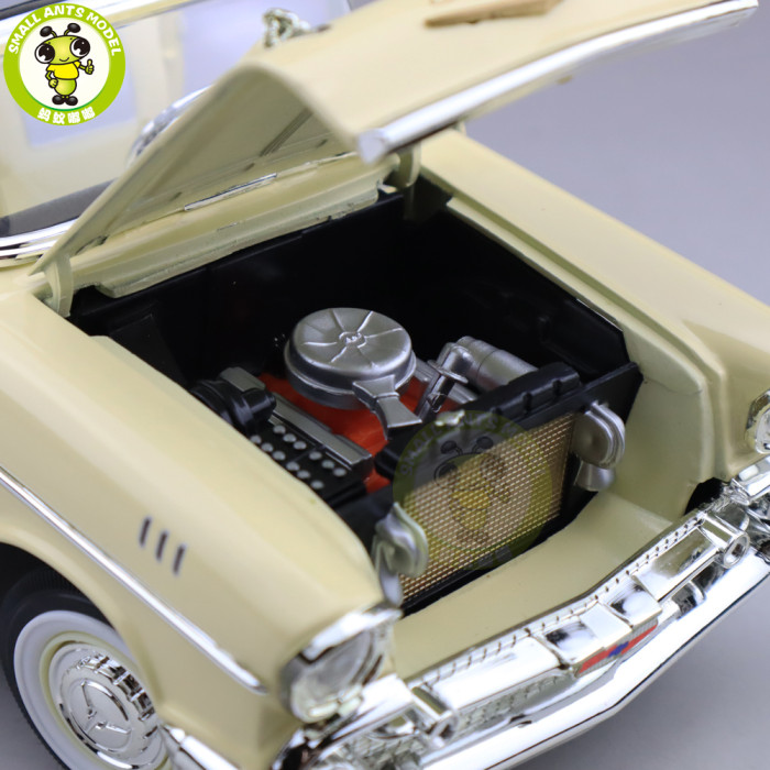 1/18 1957 Chevrolet BEL AIR Convertible Road Signature Diecast Model Car Toys Boys Girls Gift Yellow