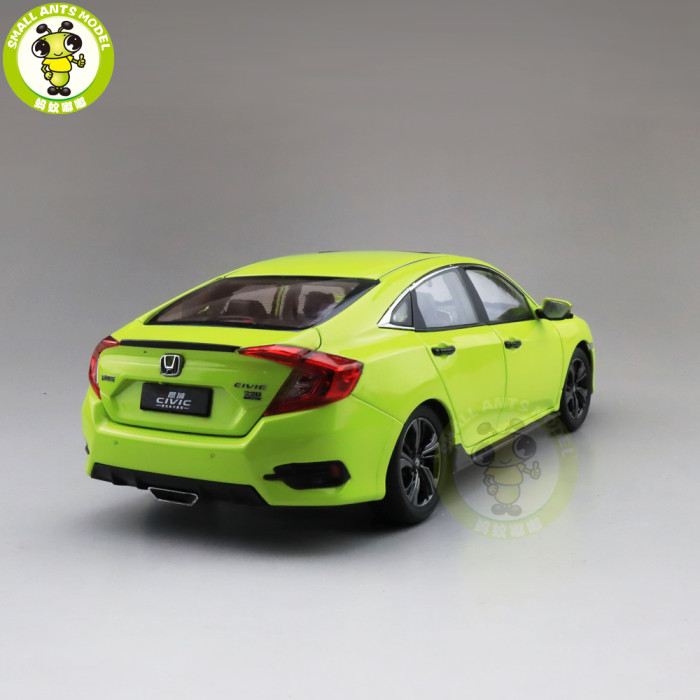 1/18 Honda CIVIC 10th generation 2019 Diecast Metal Car Model Toys For Kids Boy Girl Gift Collection Hobby Green