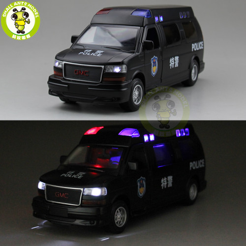 1/32 GMC SAVANA Diecast Metal Model Car Toy Boy Girl Gift Pull Back Sound Lighting