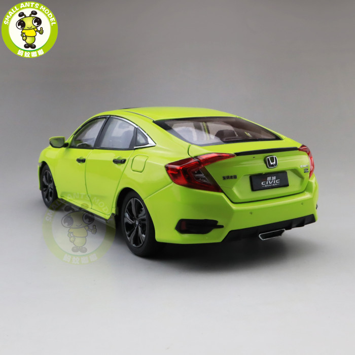 1/18 Honda CIVIC 10th generation 2019 Diecast Metal Car Model Toys For Kids Boy Girl Gift Collection Hobby Green