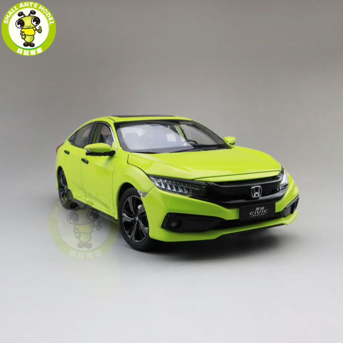 1/18 Honda CIVIC 10th generation 2019 Diecast Metal Car Model Toys For Kids Boy Girl Gift Collection Hobby Green