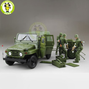 1/18 BJC JEEP 212 with Cannon Army Military SUV Diecast alloy Metal suv car model Toy Boy Girl Birthday Gift Collection Hobby