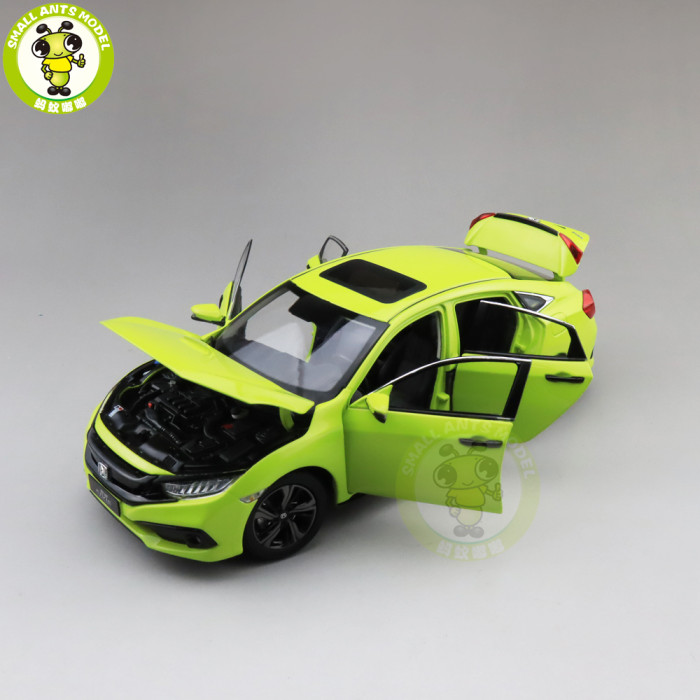 1/18 Honda CIVIC 10th generation 2019 Diecast Metal Car Model Toys For Kids Boy Girl Gift Collection Hobby Green