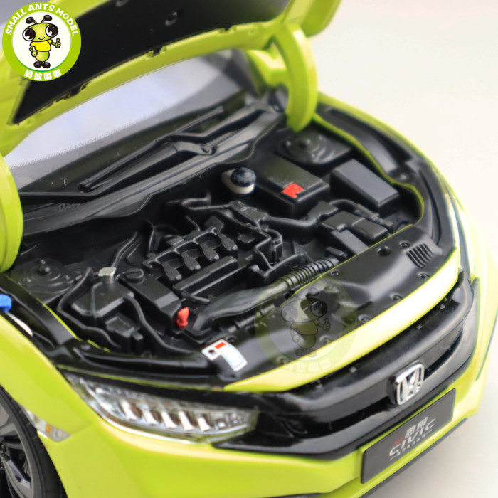1/18 Honda CIVIC 10th generation 2019 Diecast Metal Car Model Toys For Kids Boy Girl Gift Collection Hobby Green