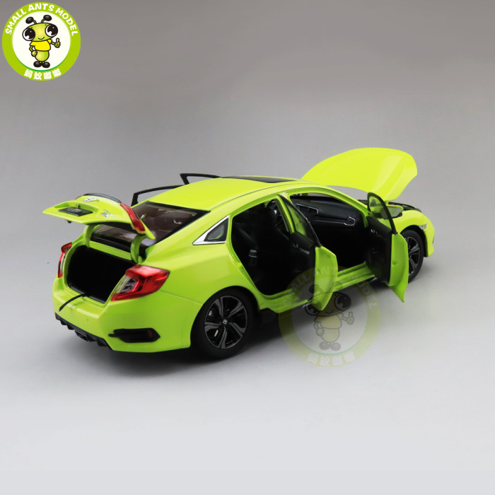1/18 Honda CIVIC 10th generation 2019 Diecast Metal Car Model Toys For Kids Boy Girl Gift Collection Hobby Green