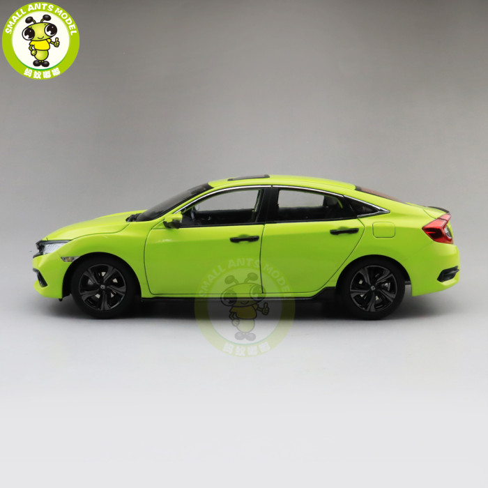 1/18 Honda CIVIC 10th generation 2019 Diecast Metal Car Model Toys For Kids Boy Girl Gift Collection Hobby Green