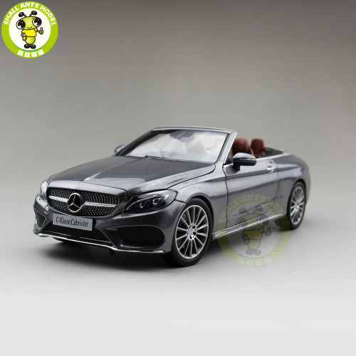 1/18 Mercedes Benz C Class Klasse Convertible C205 Diecast Metal Car Model Toys Boy Girl Birthday Gift Collection Hobby Gray Color