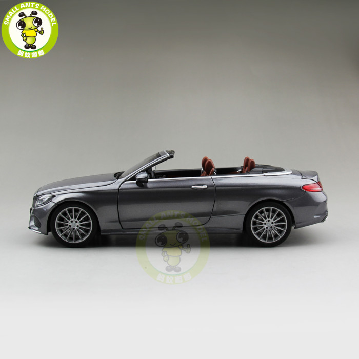 1/18 Mercedes Benz C Class Klasse Convertible C205 Diecast Metal Car Model Toys Boy Girl Birthday Gift Collection Hobby Gray Color