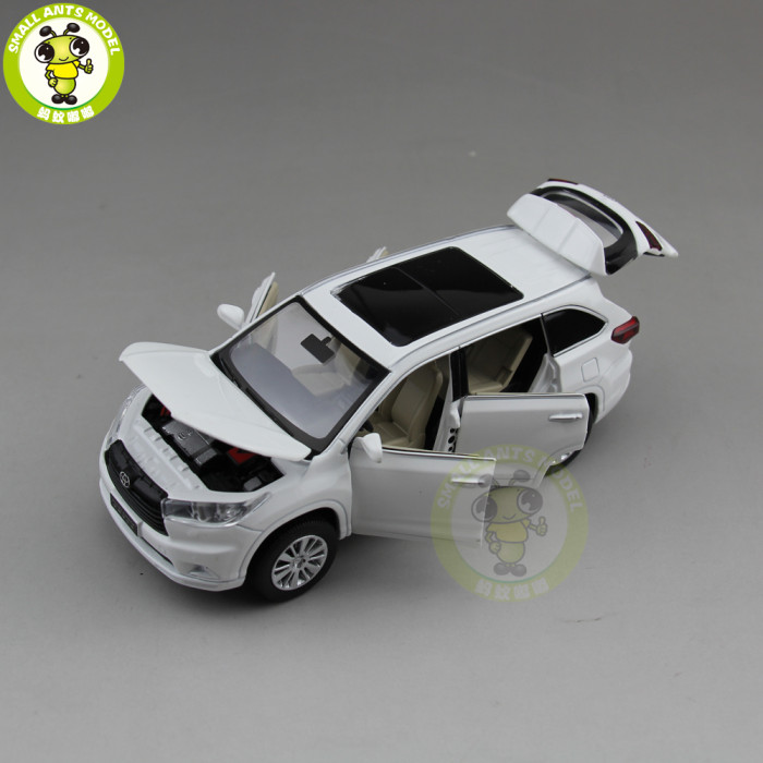1/32 JACKIEKIM Toyota Highlander 2015 Diecast Metal Model CAR Toys for kids children Sound Lighting Pull Back gifts