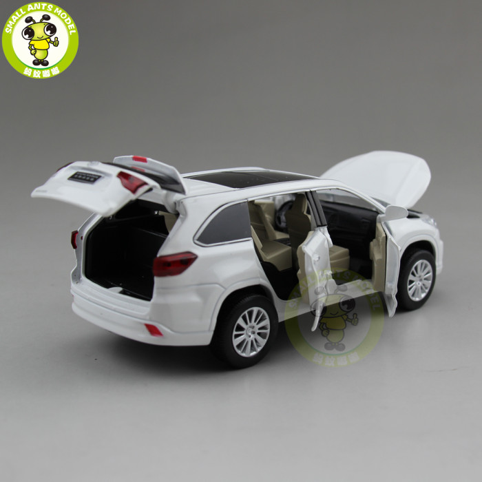 1/32 JACKIEKIM Toyota Highlander 2015 Diecast Metal Model CAR Toys for kids children Sound Lighting Pull Back gifts