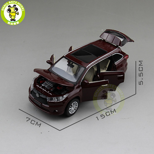 1/32 JACKIEKIM Toyota Highlander 2015 Diecast Metal Model CAR Toys for kids children Sound Lighting Pull Back gifts