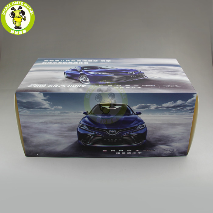 1/18 Toyota Camry 2018 8th generation hybrid Diecast Car Model Toys for kids Children Birthday Gift Collection Blue