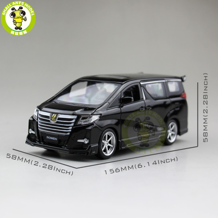 1/32 JACKIEKIM Toyota ALPHARD ROWEN Japan PREMIUM S-grade Diecast Model CAR Toys for kids Sound Lighting Pull Back gifts