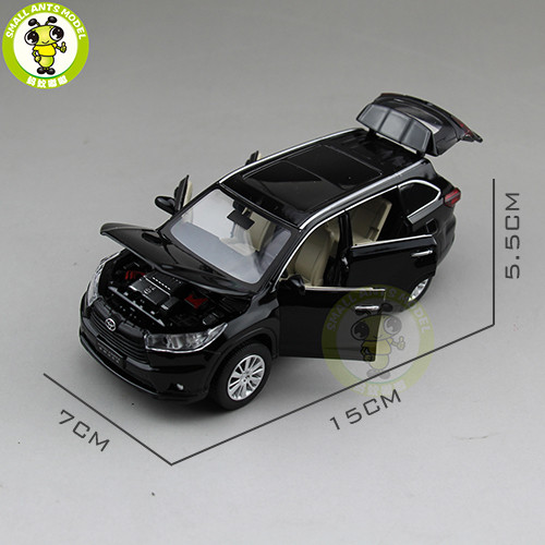1/32 JACKIEKIM Toyota Highlander 2015 Diecast Metal Model CAR Toys for kids children Sound Lighting Pull Back gifts