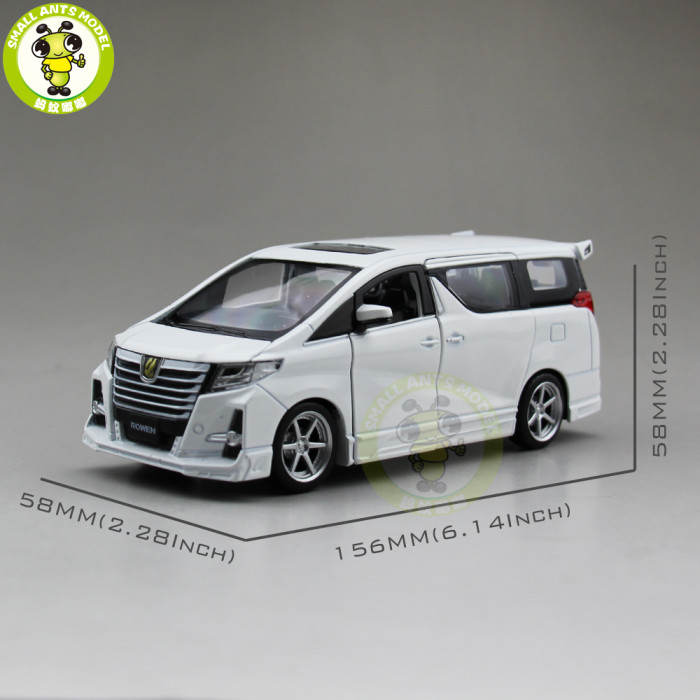 1/32 JACKIEKIM Toyota ALPHARD ROWEN Japan PREMIUM S-grade Diecast Model CAR Toys for kids Sound Lighting Pull Back gifts