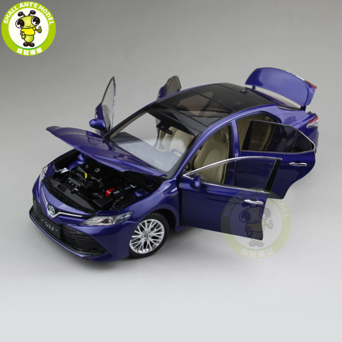 1/18 Toyota Camry 2018 8th generation hybrid Diecast Car Model Toys for kids Children Birthday Gift Collection Blue