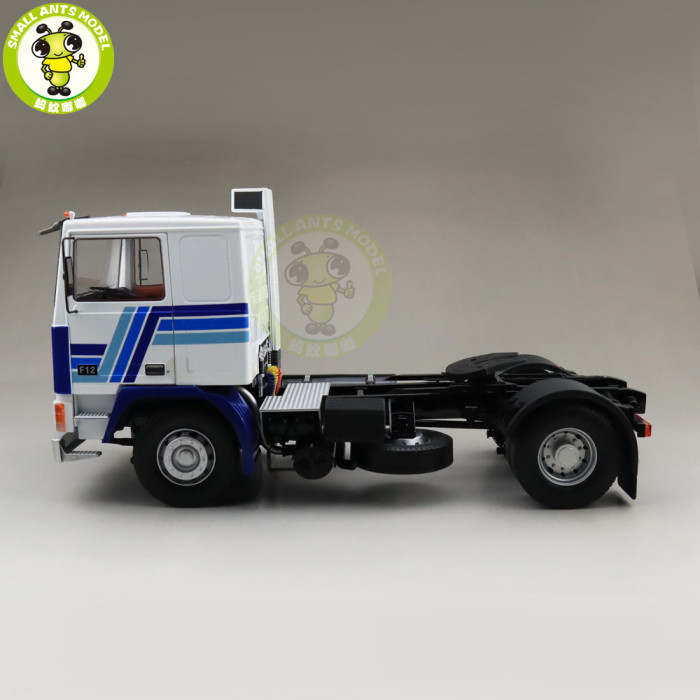 1/18 ROAD KINGS KK Volvo F1220 Tractor Truck 1977 Diecast Car Truck Model Toys for kids Gift White and Blue