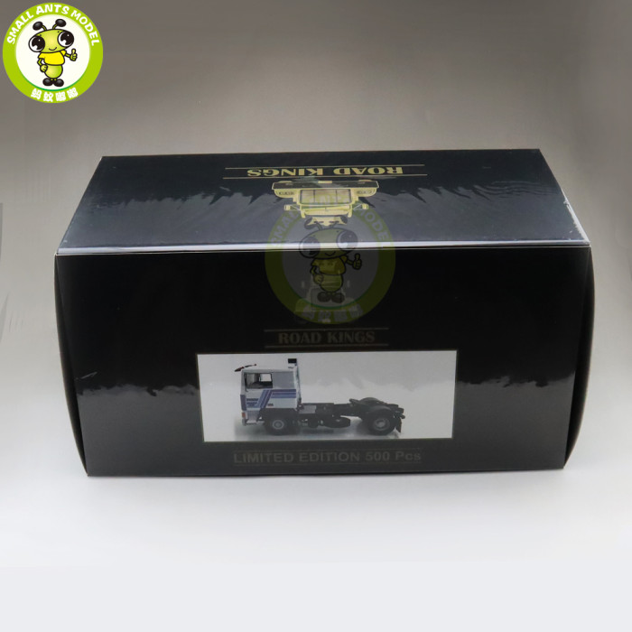 1/18 ROAD KINGS KK Volvo F1220 Tractor Truck 1977 Diecast Car Truck Model Toys for kids Gift White and Blue