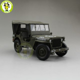 1/18 1941 JEEP WILLYS MB US ARMY Diecast Car Model Toys Welly Army Green
