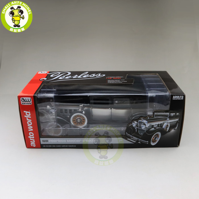 1/18 AUTO WORLD 1931 PEERLESS MASTER 8 SEDAN Diecast Model Car Toys Boys Girls Gift