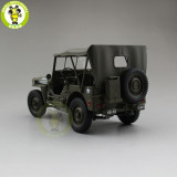 1/18 1941 JEEP WILLYS MB US ARMY Diecast Car Model Toys Welly Army Green