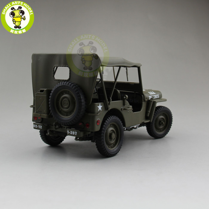1/18 1941 JEEP WILLYS MB US ARMY Diecast Car Model Toys Welly Army Green