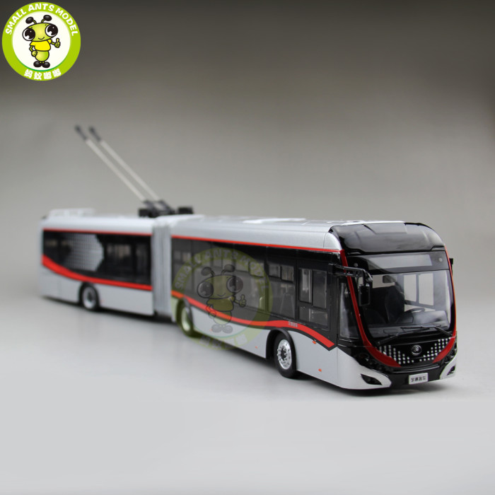 1/42 YuTong Bus ZK5180A City Bus Trolleybus Articulated bus Diecast Bus Model Gift Collection Hobby