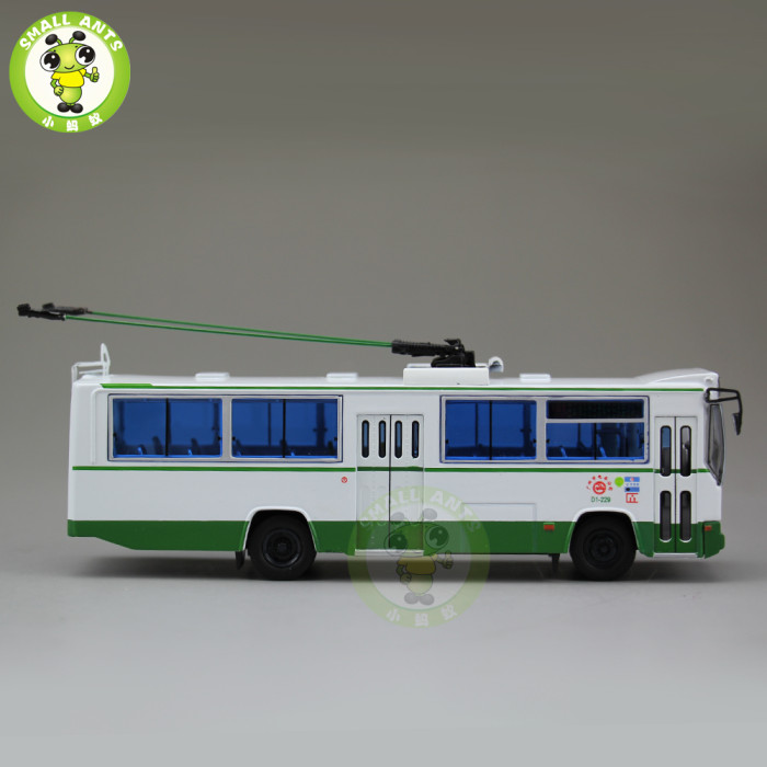 1/76 ShangHai Brand Trolleybus Bus Diecast Bus Car Model Toys Kids Gifts