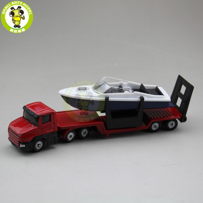 SIKU 1610 1611 1613 1616 Truck Trailer Low Loader with Excavator Bulldozer Yacht Helicopter Diecast Car Model Toys for kids gift