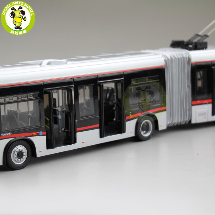 1/42 YuTong Bus ZK5180A City Bus Trolleybus Articulated bus Diecast Bus Model Gift Collection Hobby